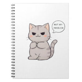 Oroande katt "Inte mitt problem" Rolig design Anteckningsbok