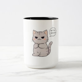 Oroande katt "Inte mitt problem" Rolig design Två-Tonad Mugg