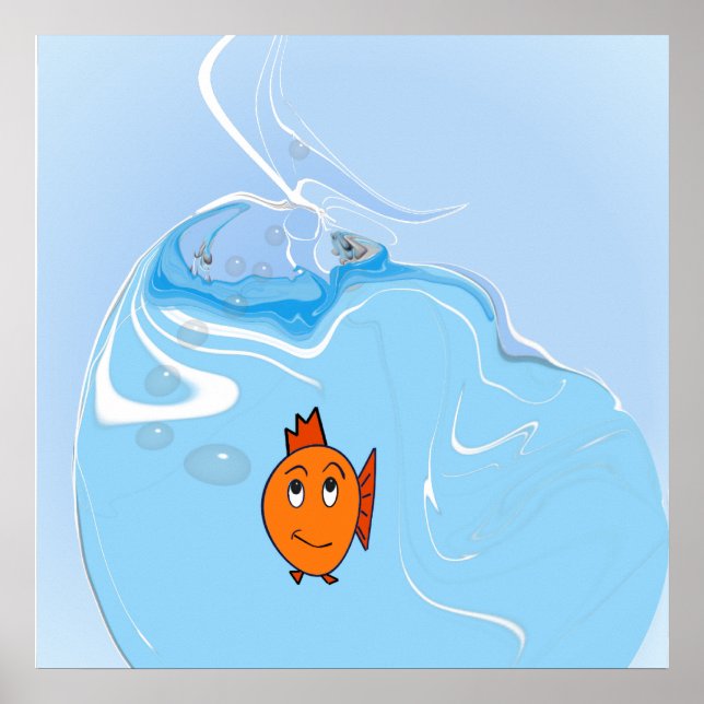 Orolig Fisk Med bubblor Poster (Framsidan)