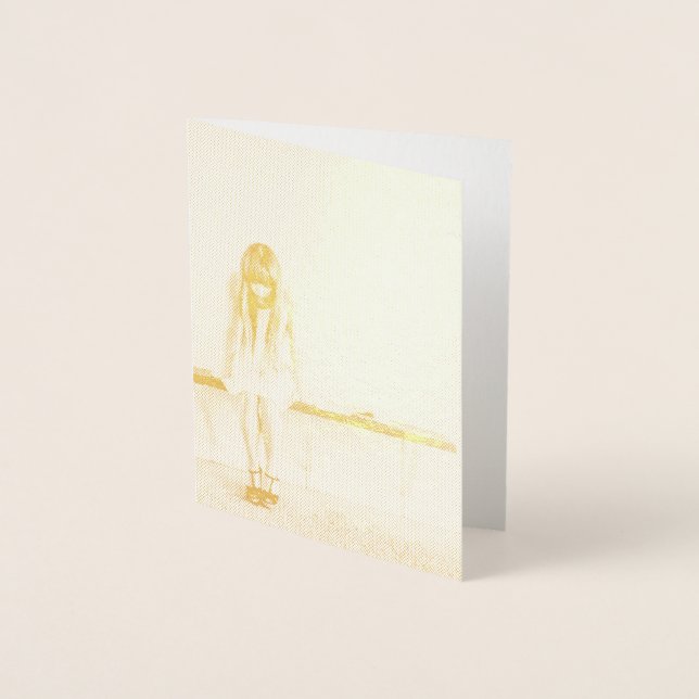 Orolig flicka folierat kort (Framsida)