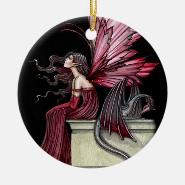 Orolig Ruby Älv och Drak Dekoration (Framsidan)
