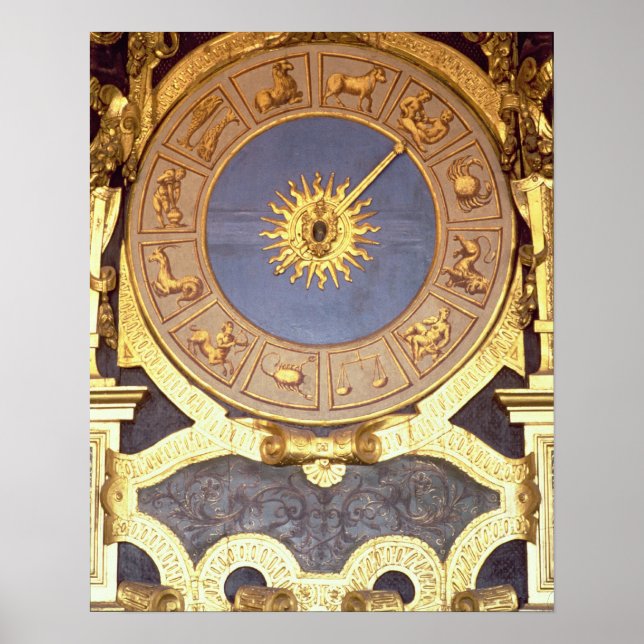 Orologio Zodicale (Zodiac Clock) (fresco and gilde Poster (Framsidan)