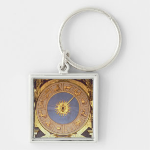 Orologio Zodicale (Zodiac tar tid på) (frescoen Fyrkantig Silverfärgad Nyckelring