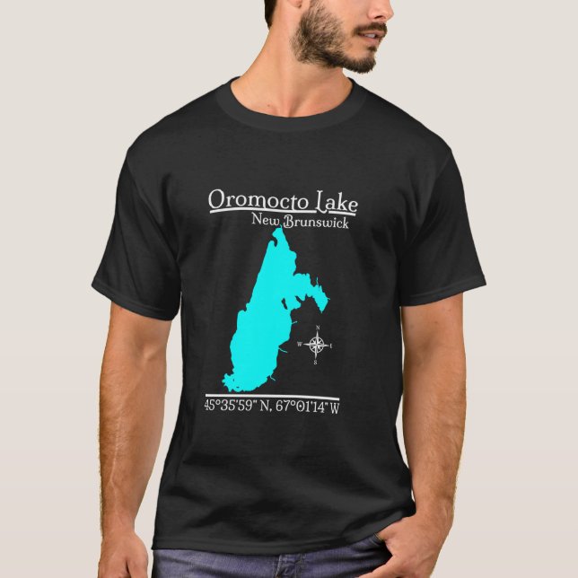 Oromocto Sjö New Brunswick Långärmad T Shirt (Framsida)