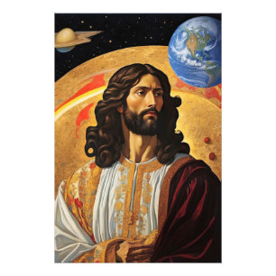*~* Oron Jesus Planet Earth AP50 Cosmos Fototryck