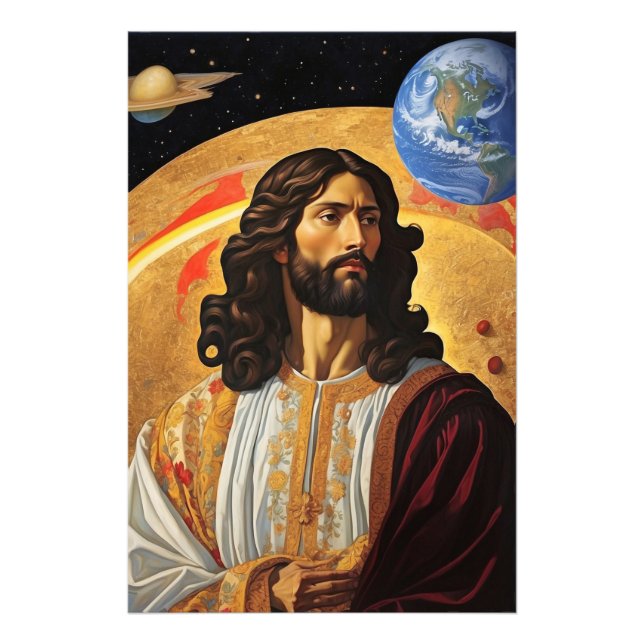 *~* Oron Jesus Planet Earth AP50 Cosmos Fototryck (Framsidan)
