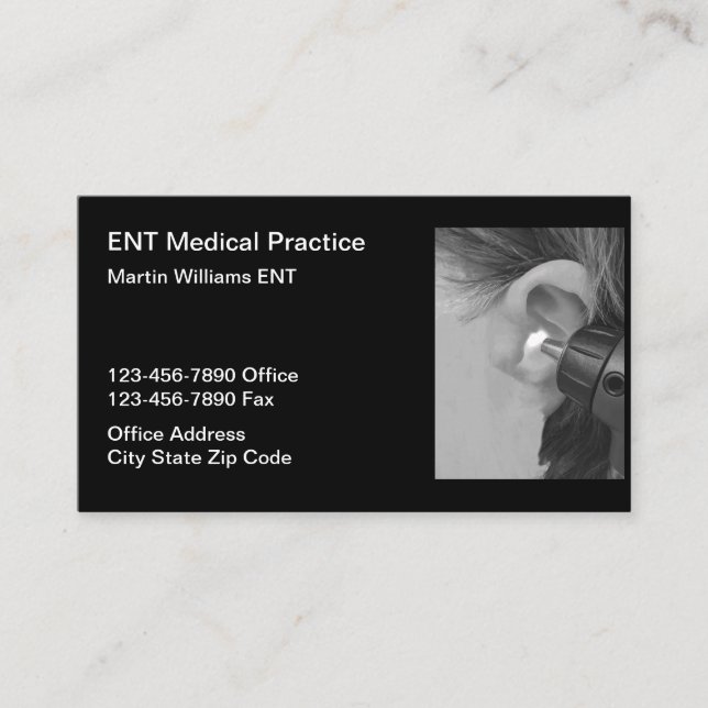 Öron Nose Throat ENT Doktor Businesscards Visitkort (Framsida)