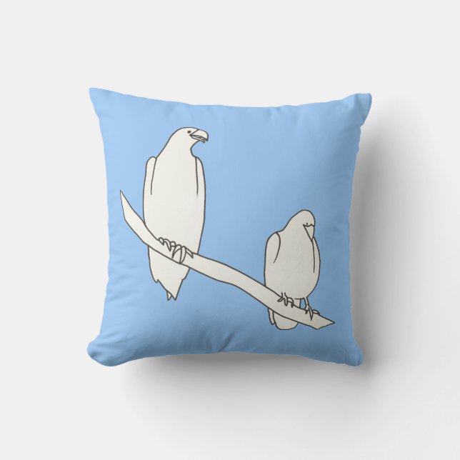 Öron och pekdon konturlinje Teckning Pillow Kudde (Framsida)