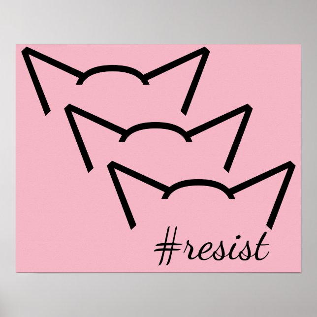 Öron Rosa motståndsprovning mot kvinnor Protest mo Poster (Framsidan)
