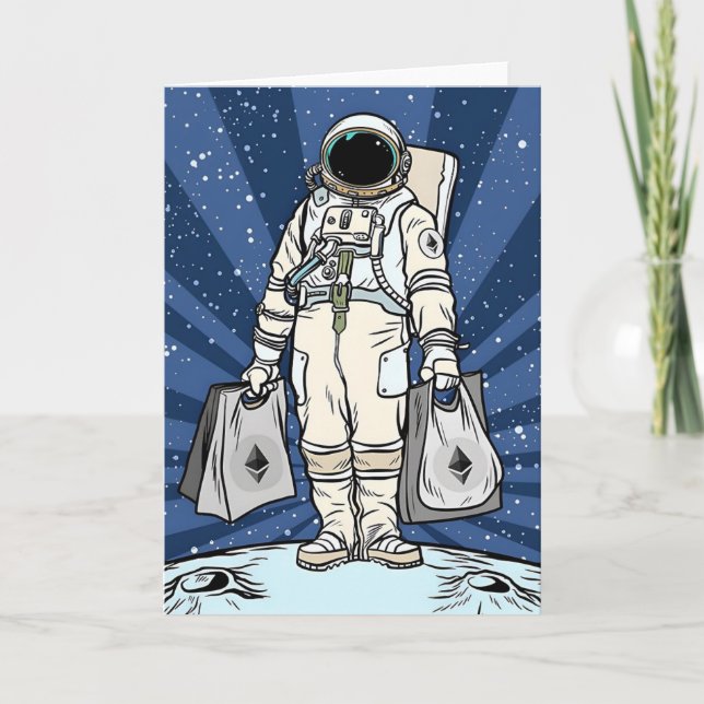 Öron till Måne ETH Space Man Merch Tack Kort (Framsida)