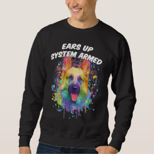Öron Up System Arde German Shepherd Humor Shepard Lång Ärmad Tröja