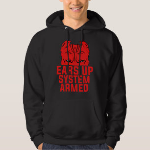 Öron Up System Armed Funny Pitbull Hund älskare Hoodie