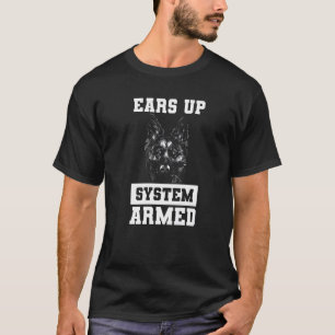 Öron Up System Armed German Shepherd Hund T Shirt