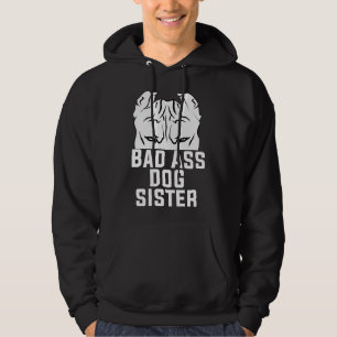 Öron Up System Armed Pitbull Hund älskare Funny Si Hoodie