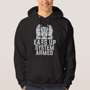 Öron Up System Armed Pitbull Hund älskare Hoodie