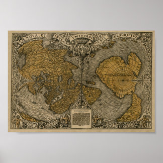 Oronce Bra 1531 World map Poster