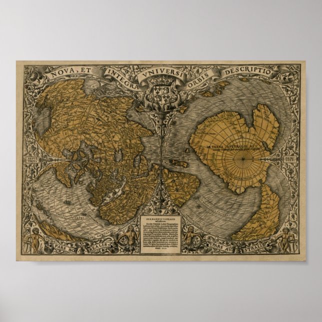 Oronce Bra 1531 World map Poster (Framsidan)