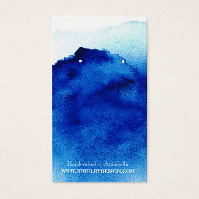Öroninnehavare/blått vattenfärg visitkort (Framsidan)