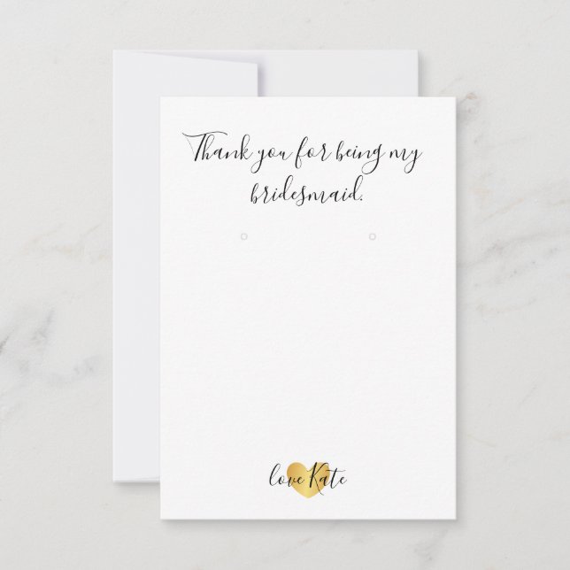 Öroninnehavare/tackkort - Hjärtglam Guld Inbjudningar (Framsida)