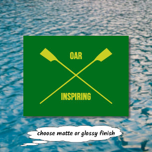 Öroninspirerande slogan och korsade årars grönt vykort