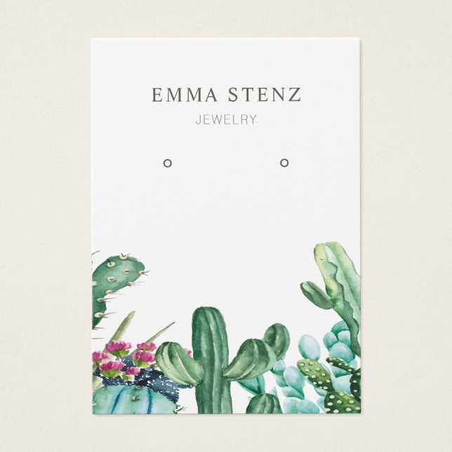 Öronkort för judiska Visningar ・ Blommar Cactus Visitkort (Framsidan)