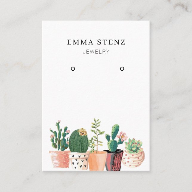 Öronkort för judiska Visningar ・ Blommar Cactus Visitkort (Framsida)