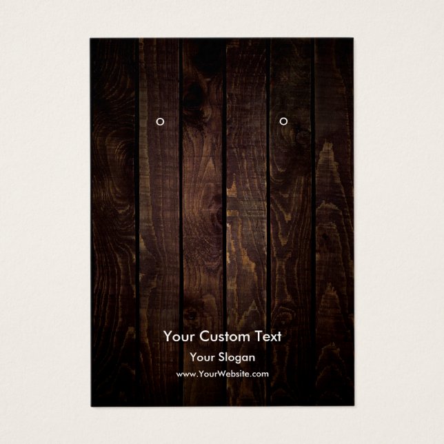 Öronkort för judiskt Visning, tema för Rustic Wood Visitkort (Framsidan)