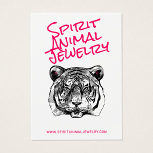Öronkort för rosa av tiger-djurillustration visitkort