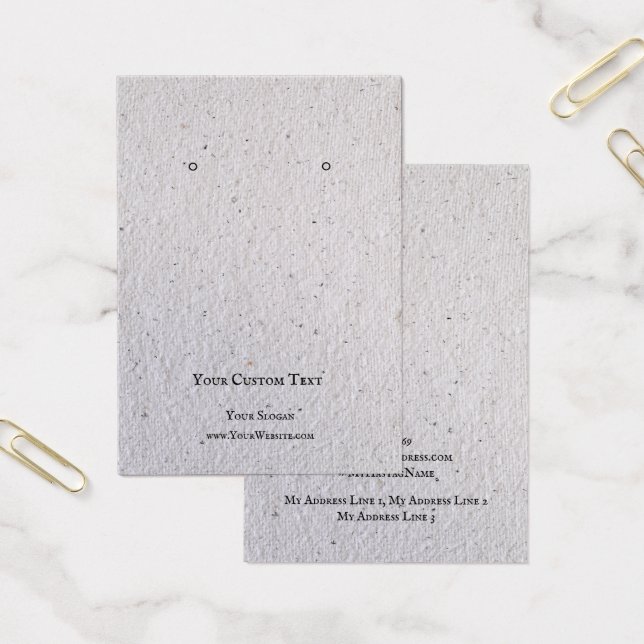 Öronkort för Visning av juveler, Återvinna Grått p Visitkort (Kontor)