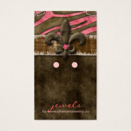 Öronkort för Visning Cute Zebra Fleur de Lis Visitkort