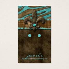 Öronkort för Visning Cute Zebra Fleur de Lis Visitkort