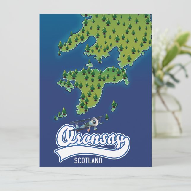 Oronsay Skottland ö karta  (Stående Fram)
