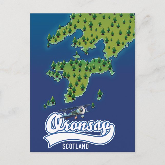 Oronsay Skottland ö karta  Vykort (Framsida)