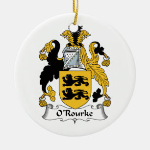 O'Rourke familjvapensköld Julgransprydnad Keramik