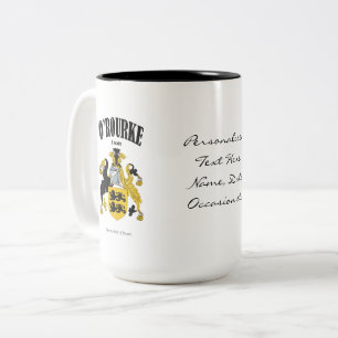 O'Rourke Family Crest, Translation & Meaning Två-Tonad Mugg