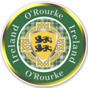 O'Rourke Irish Shield/Celtic Kor Personlig Klistermärken