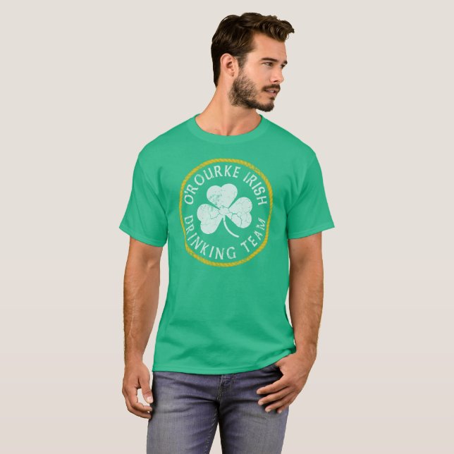 O'Rourke irländskt dricka lag T Shirt (Hel framsida)