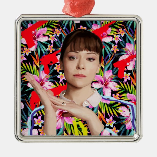 Orphan Black | Alison - Blommönster Julgransprydnad Metall (Framsidan)