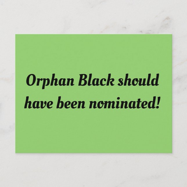 Orphan Black borde ha nominerats,retrofont Vykort (Framsida)
