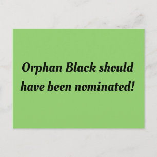 Orphan Black borde ha nominerats,retrofont Vykort