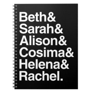 Orphan Black Helvetica Design Anteckningsbok Med Spiral