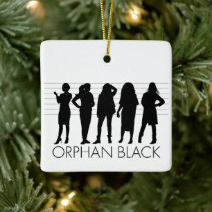 Orphan Black Tecken Silhouette Julgransprydnad Keramik