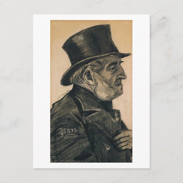 Orphan Man med Top hat, Vincent van Gogh Vykort (Framsida)