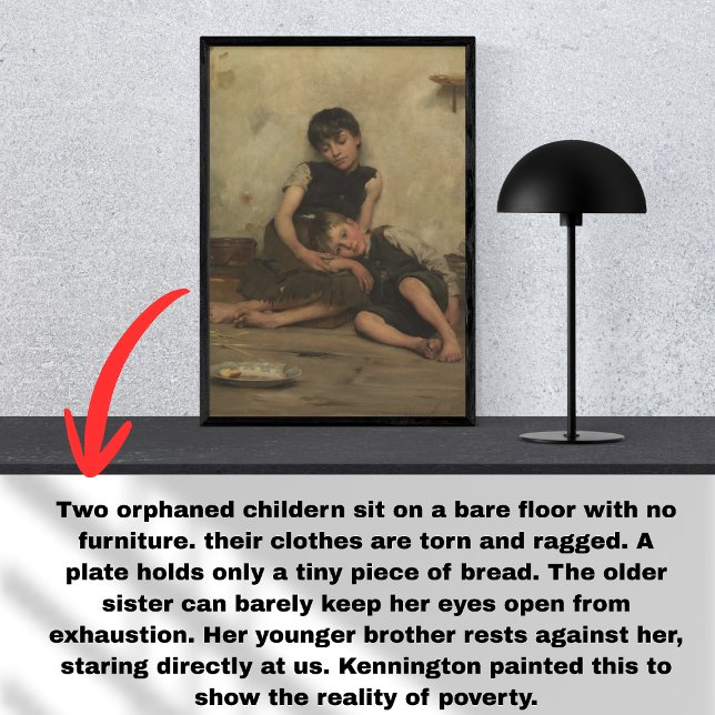 "Orphans" by Thomas Kennington (1885) - London, UK Canvastryck (Skapare uppladdad)