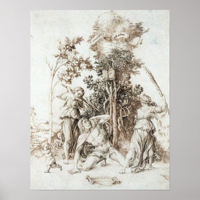 Orpheus död - Albrecht Durer - c1497 Poster (Framsidan)