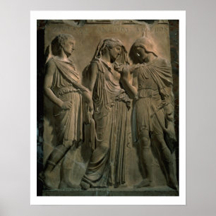 Orpheus, Eurydice och Hermes (marmor) Poster