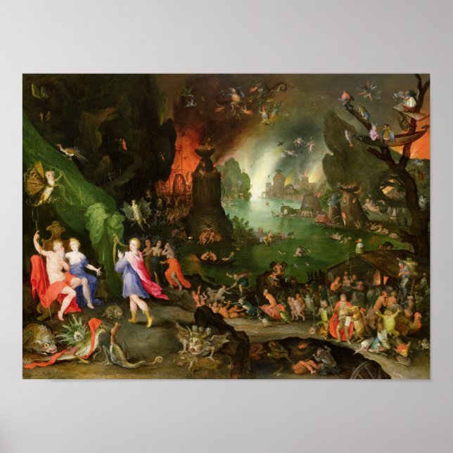 Orpheus med en harp som spelar upp till Pluto Poster (Framsidan)