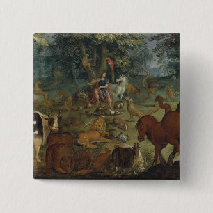 Orpheus som charmar beasterna (olja på panel) knapp