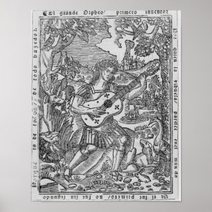 Orpheus som leker musik poster