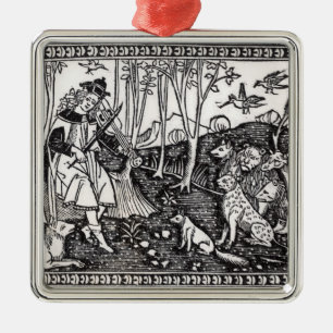 Orpheus som leker till djuren, 1500 julgransprydnad metall